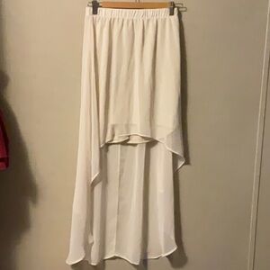 Chic Cream High-Low Skirt